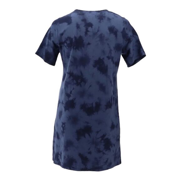 Denim & Co. French Terry Crystal Wash Tie-Dye T-Shirt Dress - Picture 5 of 6